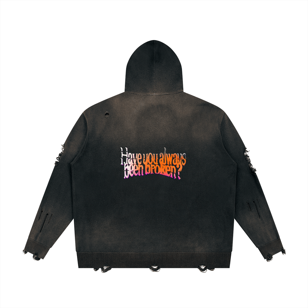 Broken Zip Up Hoodie — back