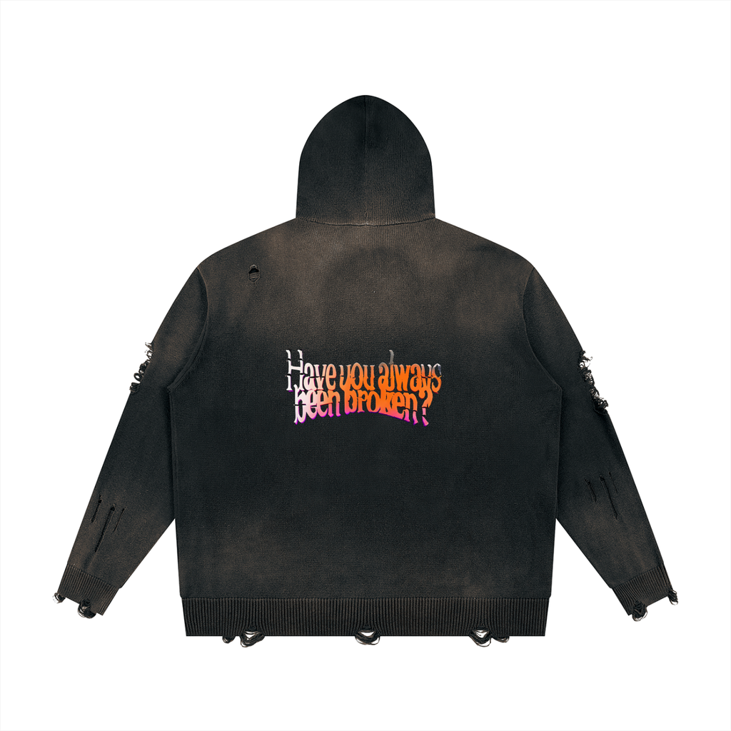 Broken Zip Up Hoodie
