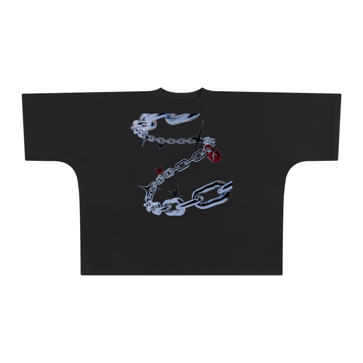Fallen T-Shirt — Black — Front