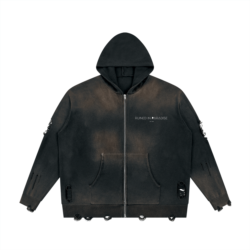 Broken Zip Up Hoodie